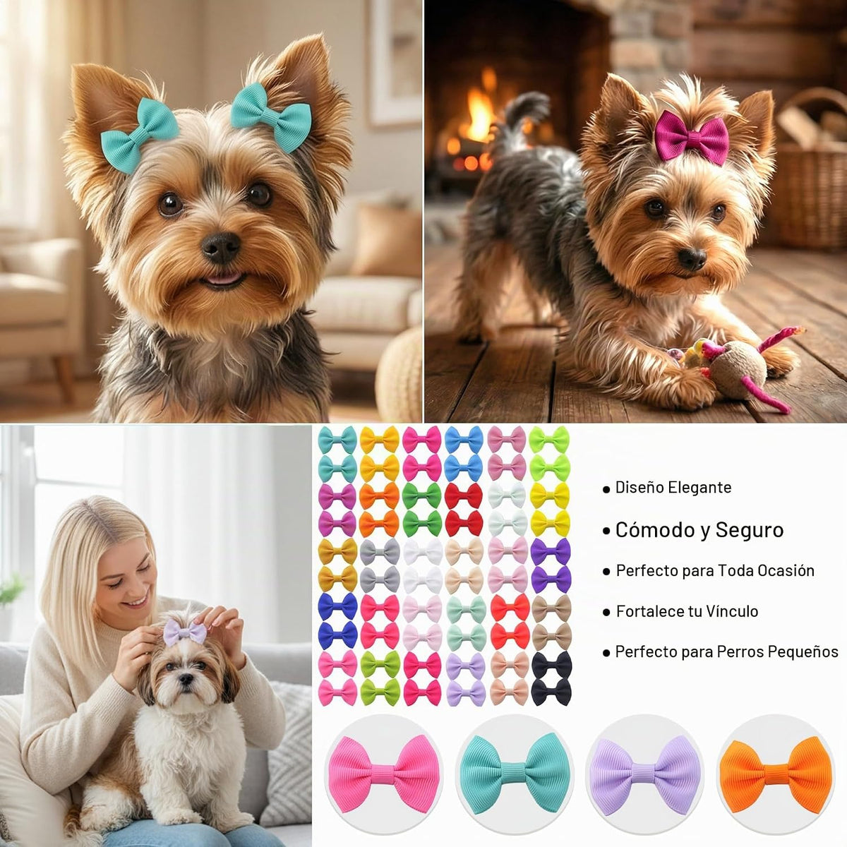QingHan Lazos para el pelo para perros pequeños \u2013 Lazos para m...