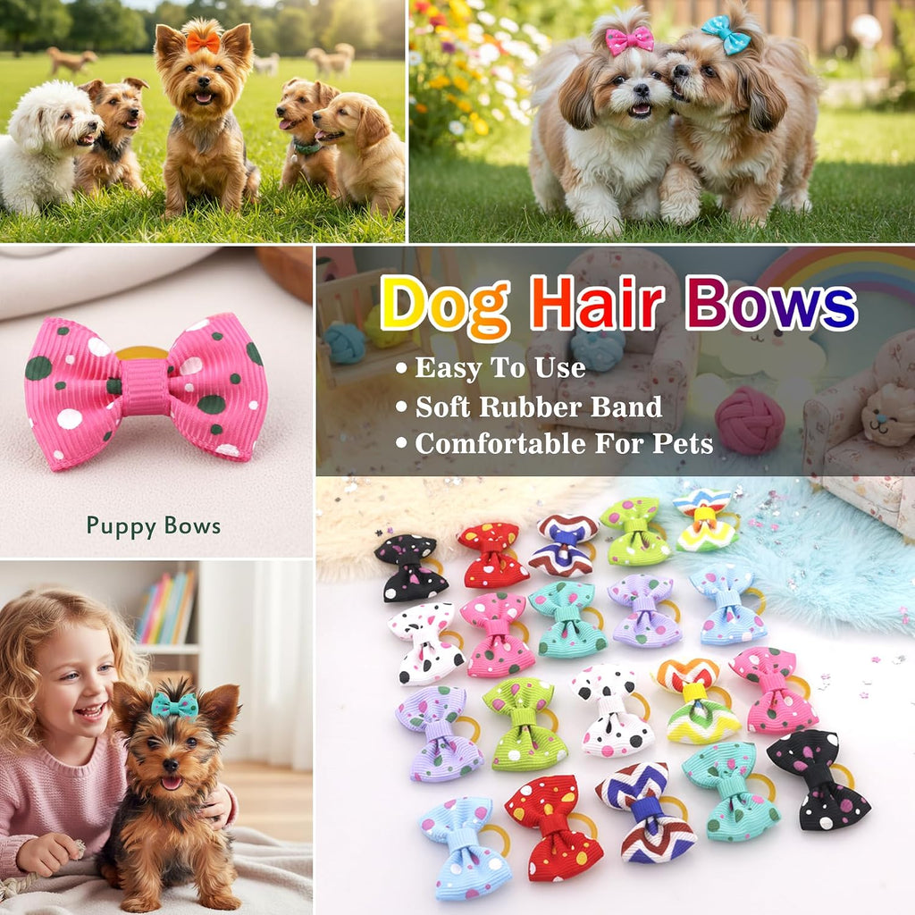 Lazos para el pelo de cachorros, bandas de goma mini para perros pe...