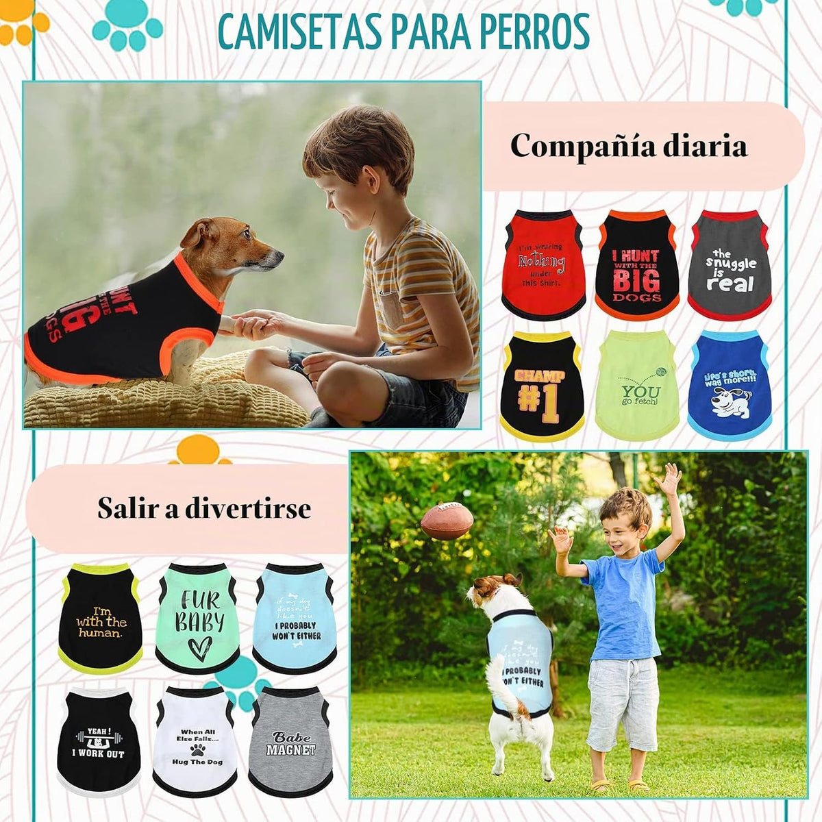 Bbto 12 camisas para perro, ropa de verano impresa para cachorros,...