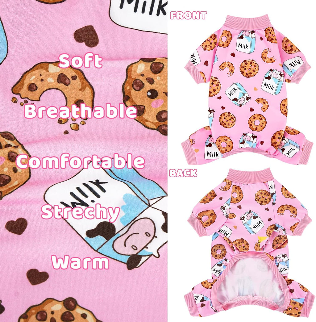 XPUDAC 4 Piezas Pijamas para Perro Suaves y Elásticos Monos para Ca...