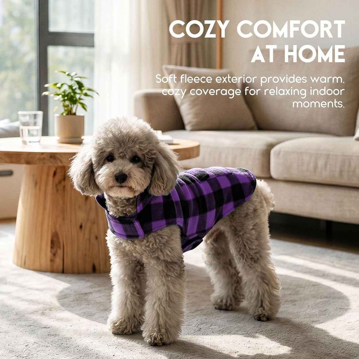 Asenku - Abrigo de invierno para perros, diseño a cuadros reversibl...