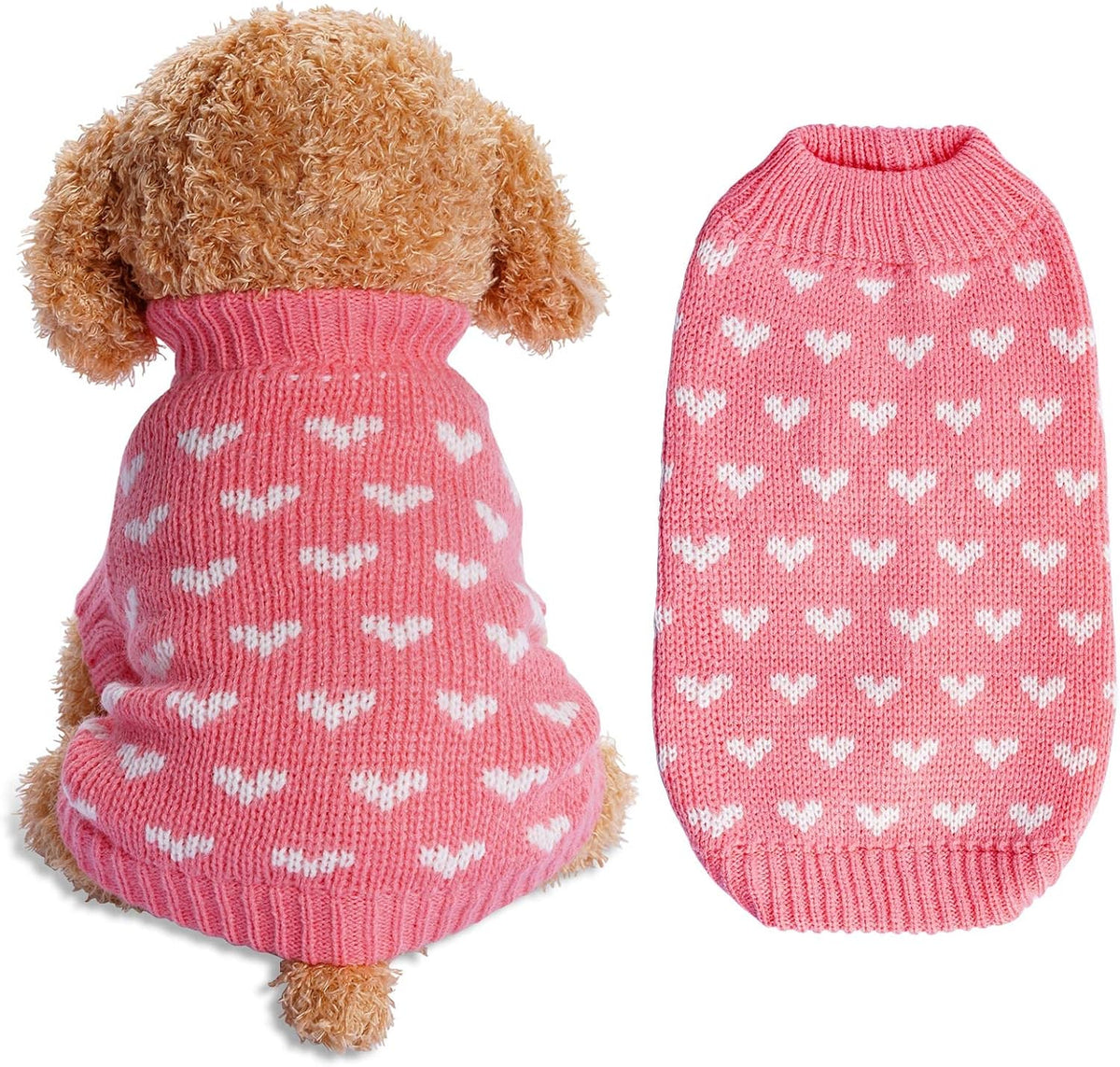 Dxhycc Suéter de punto para perro, suéter con corazón para perro, s...