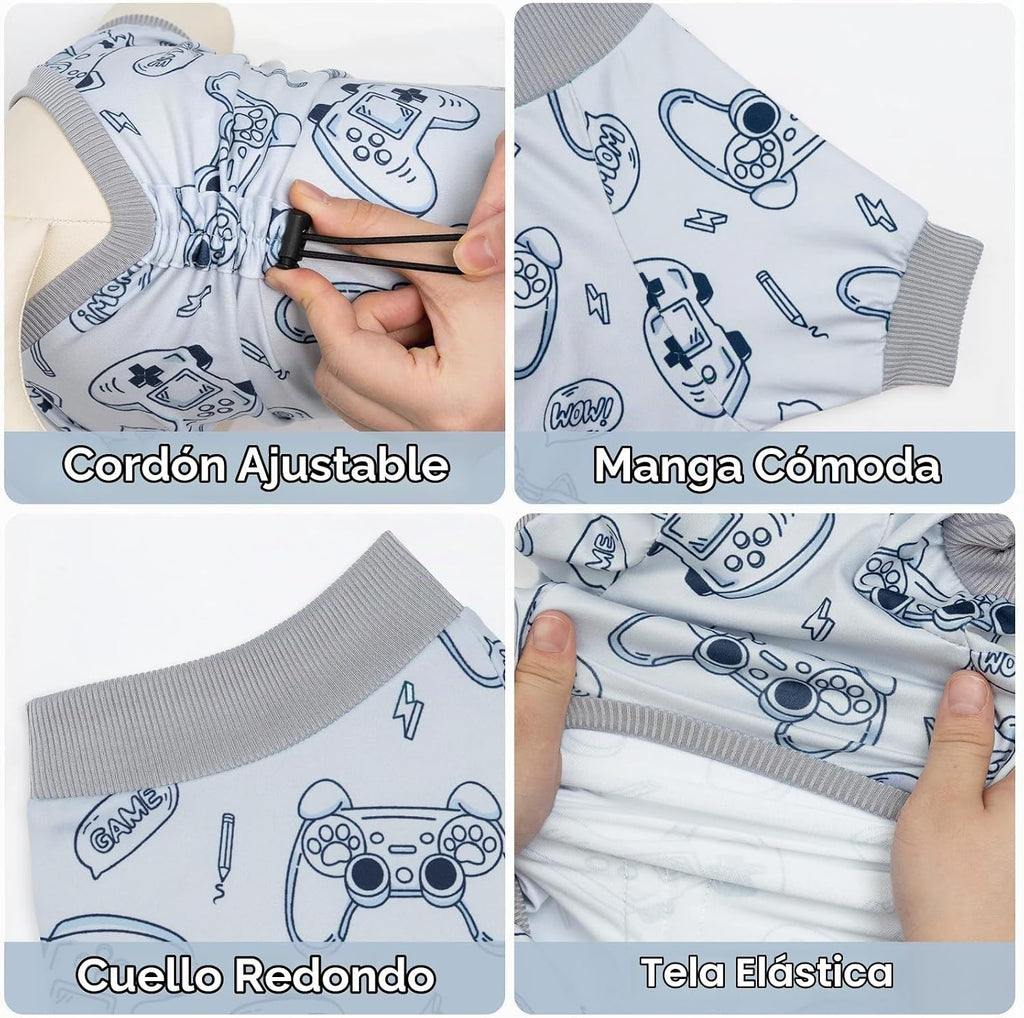 XPUDAC Paquete de 4 pijamas para perros, ropa suave para cachorros...