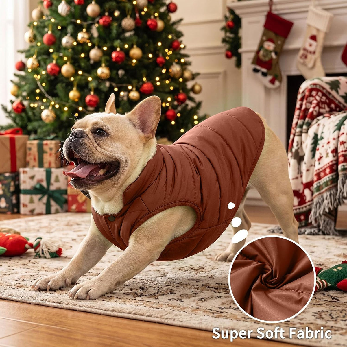 JoyDaog - Chaqueta de forro polar para perro, 2 capas, para cachorr...