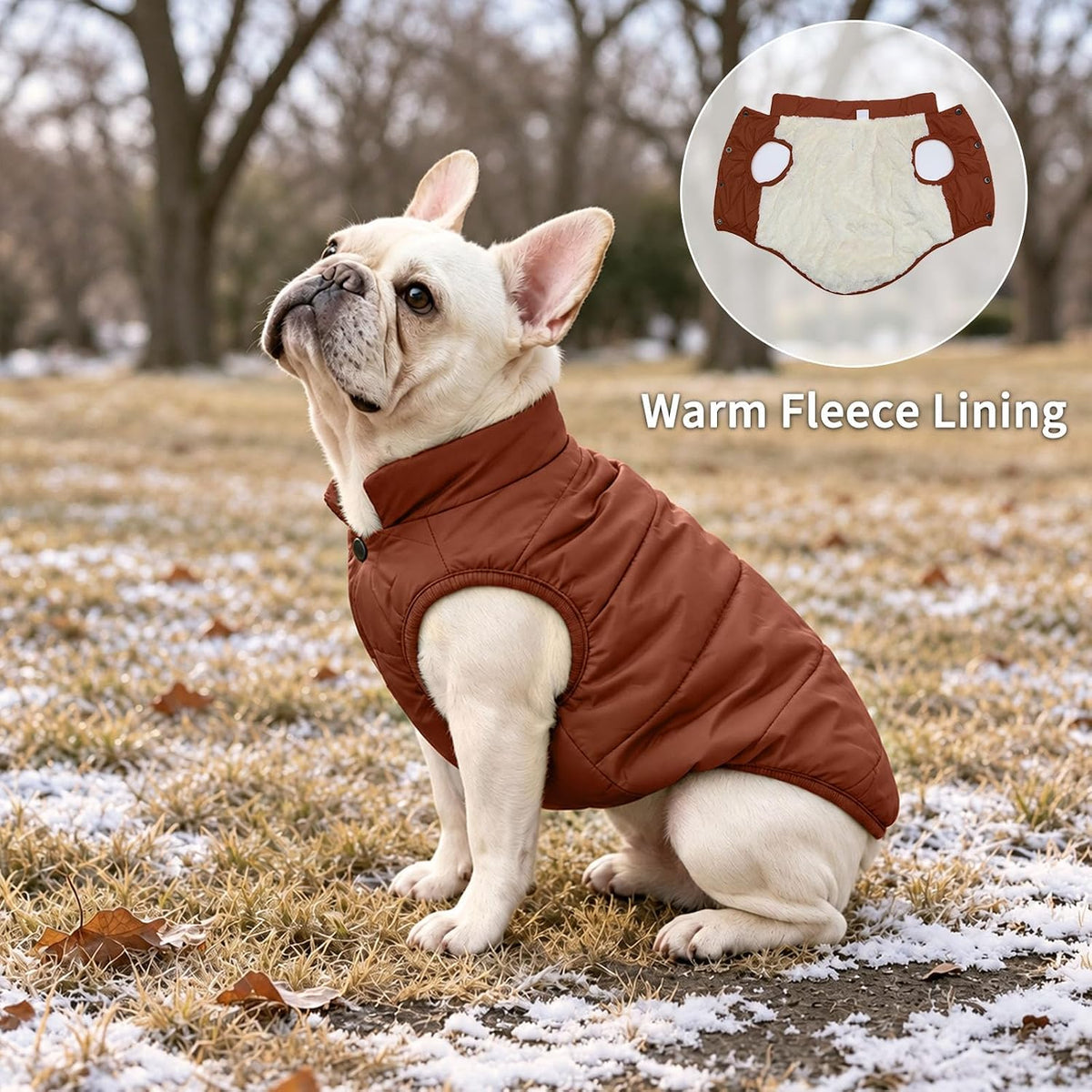 JoyDaog - Chaqueta de forro polar para perro, 2 capas, para cachorr...