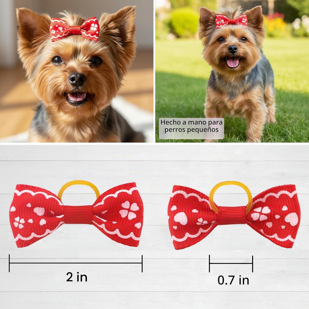 QingHan Lazos para el pelo de cachorro: 5 cm con bandas de goma, ac...