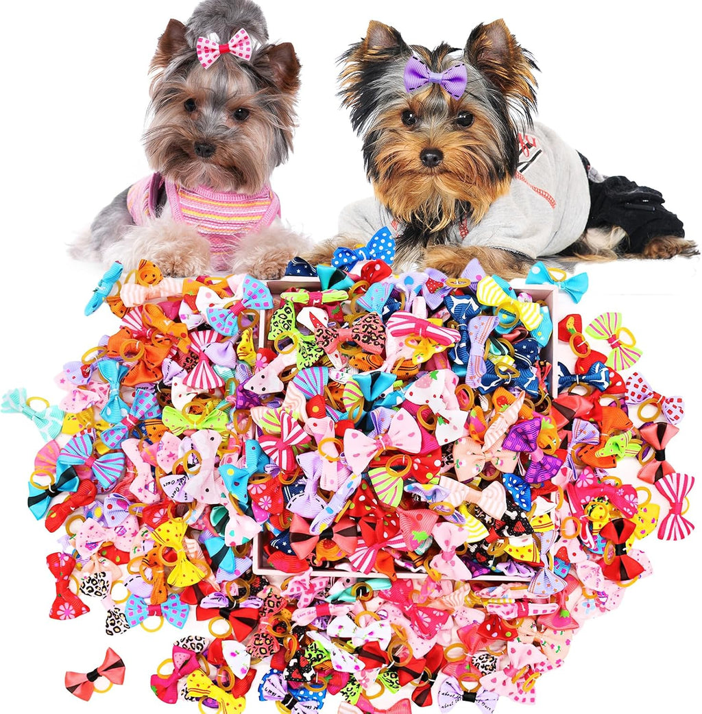 Senniea 100 unidades de lindos moños pequeños para cachorros, lazos...