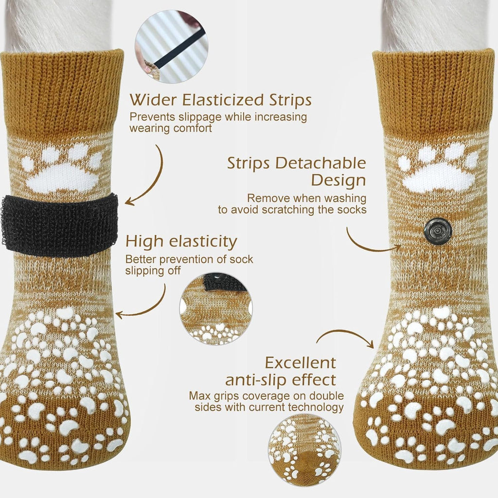 EXPAWLORER - Calcetines antideslizantes para perros, evitan que se...