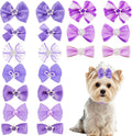 20 unidades de lindos moños para el pelo de perro con bandas de gom...