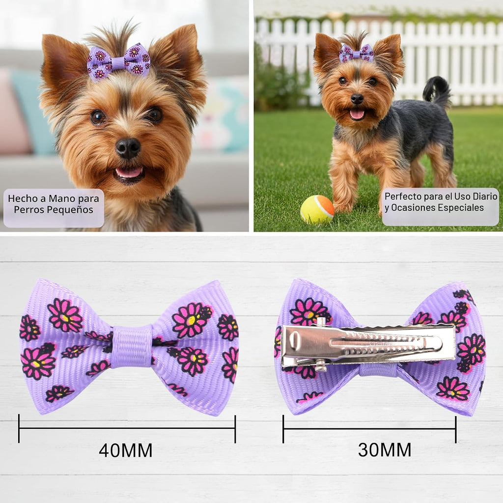 QingHan Lazos para el pelo de perro para cachorros pequeños: clips...