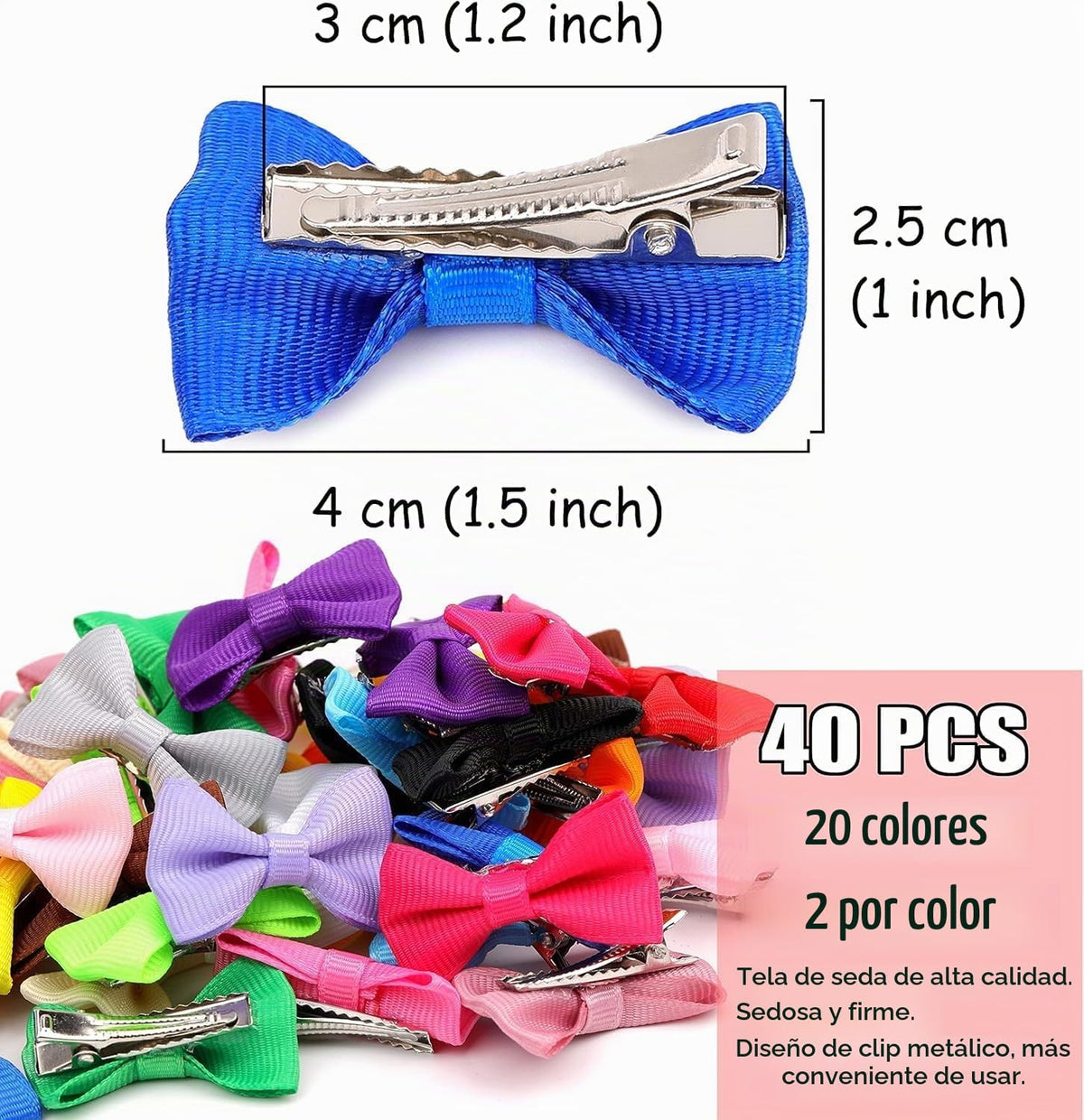 YAKA 40 unidades (20 París) lindos lazos para el pelo con lazos peq...