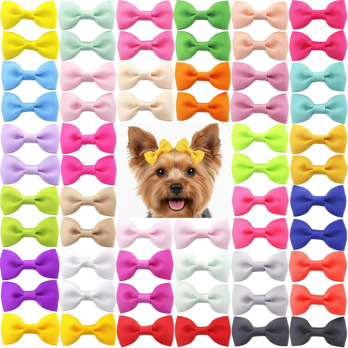 QingHan Lazos para el pelo de perro, 2 pulgadas, pequeños moños con...