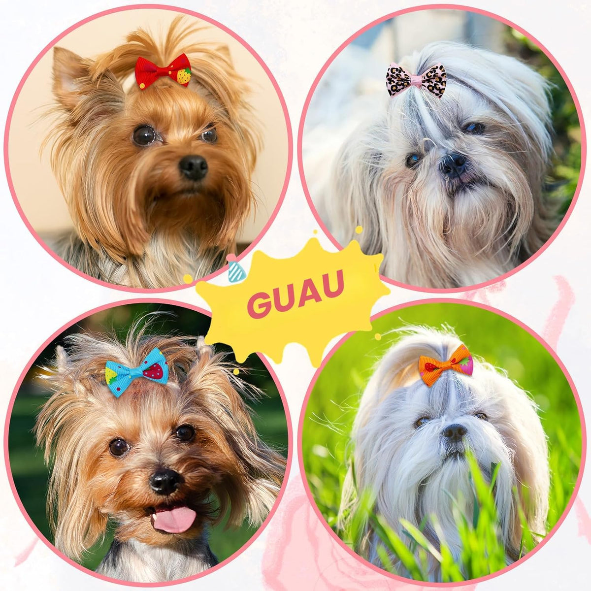 Senniea 100 unidades de lindos moños pequeños para cachorros, lazos...