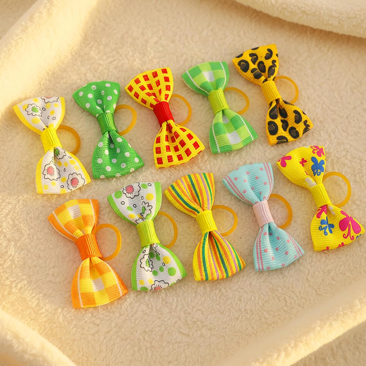 QingHan Lazos para el pelo de cachorro: 5 cm con bandas de goma, ac...