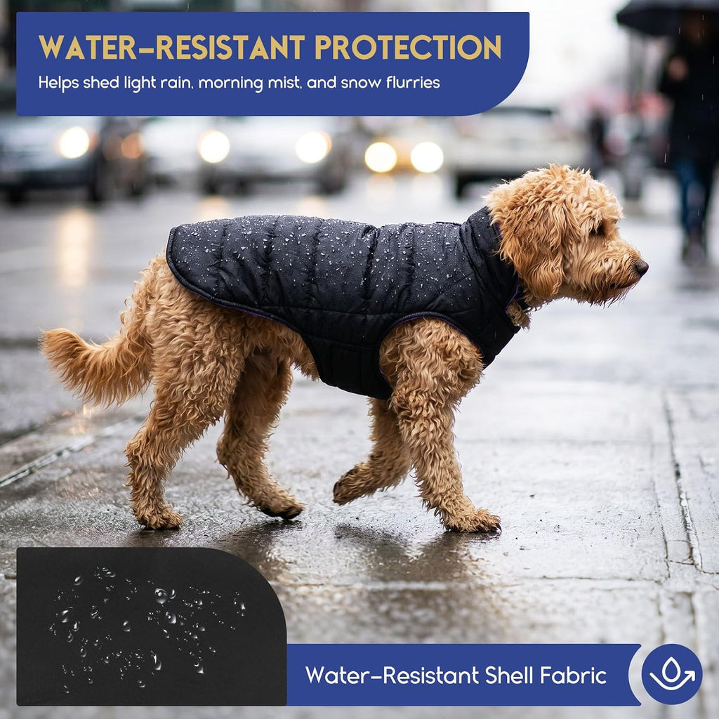 Asenku - Abrigo de invierno para perros, diseño a cuadros reversibl...
