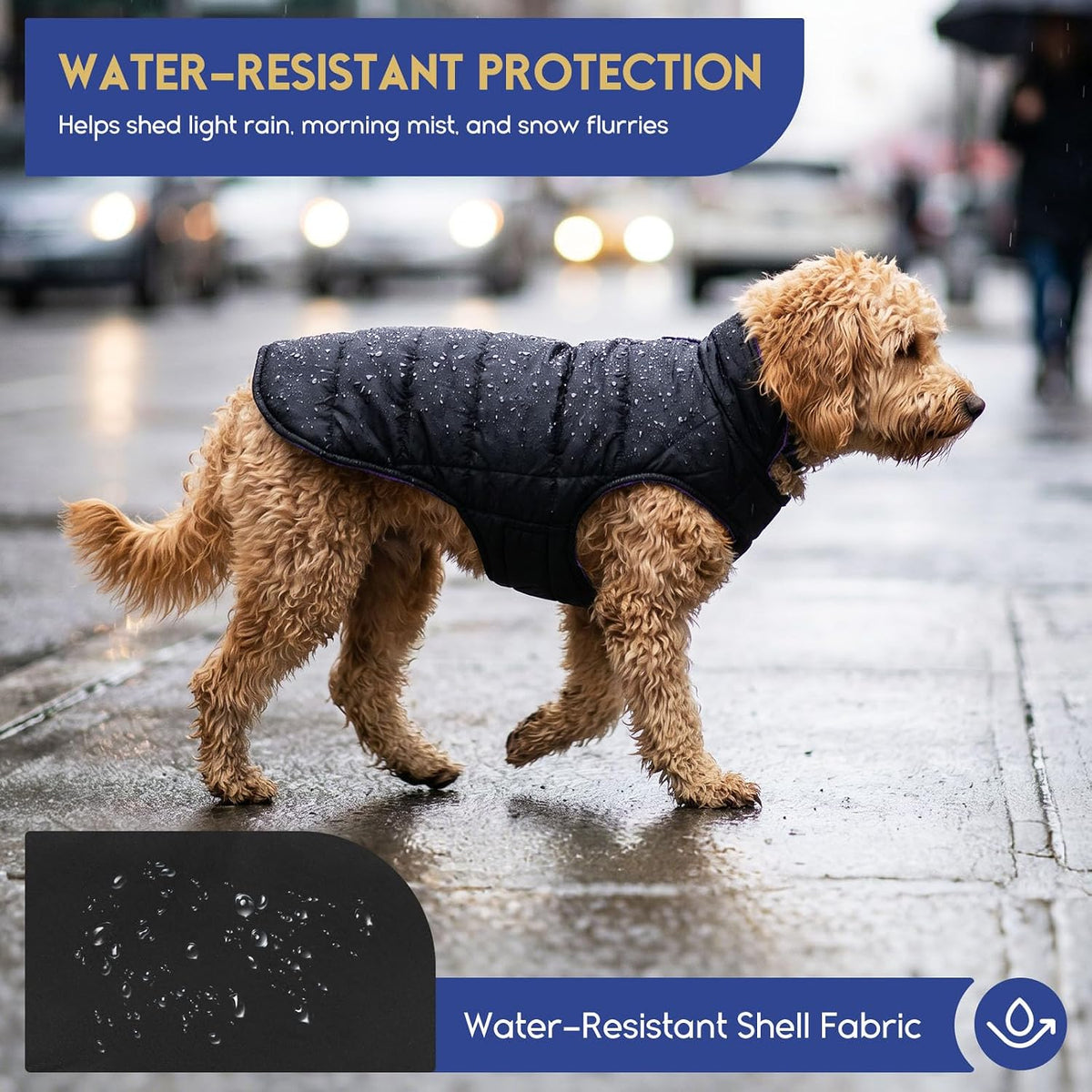 Asenku - Abrigo de invierno para perros, diseño a cuadros reversibl...